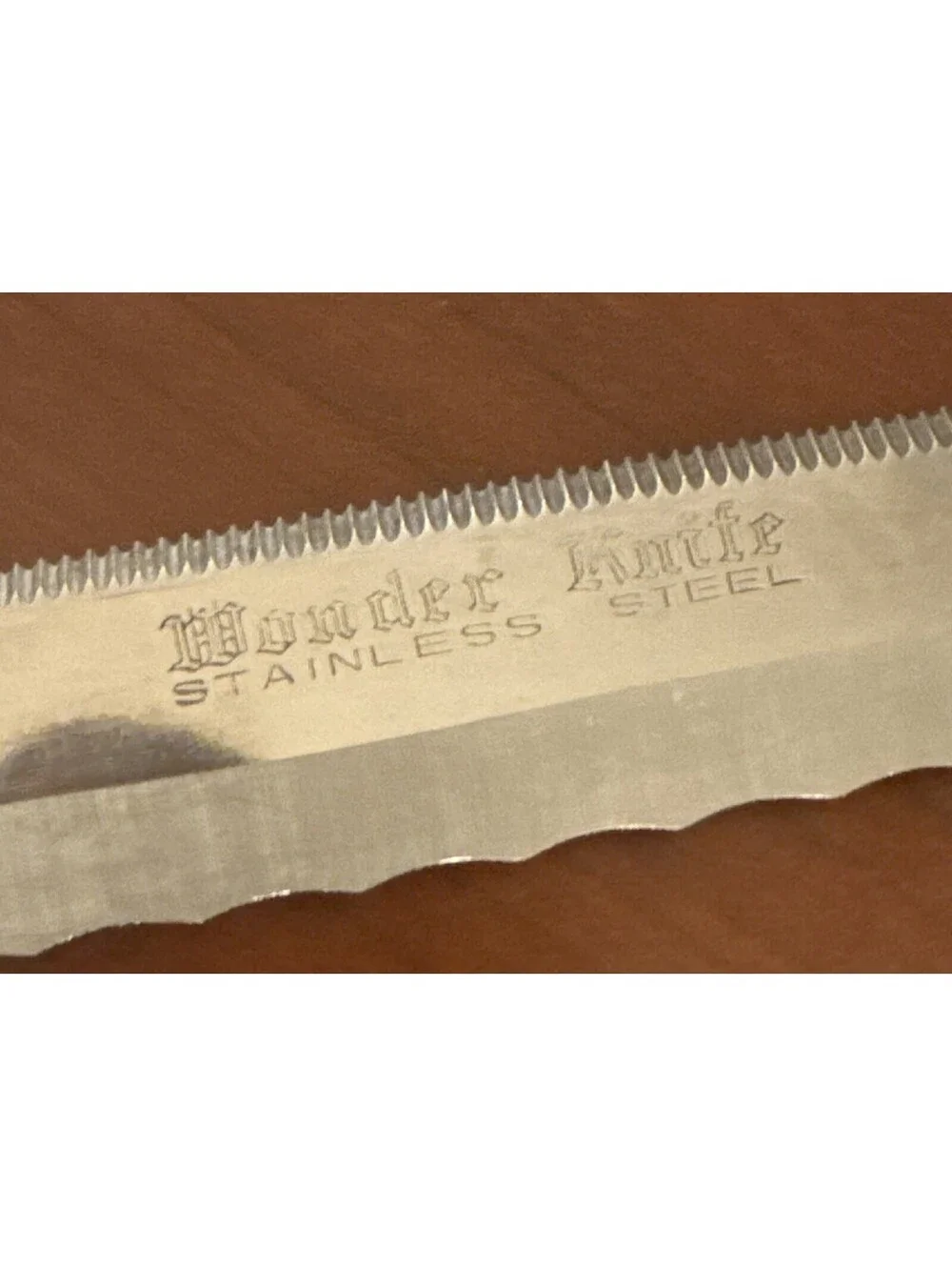 Vintage WONDER KNIFE Carving Knife Made in Japan 14 Inches Wooden Handle